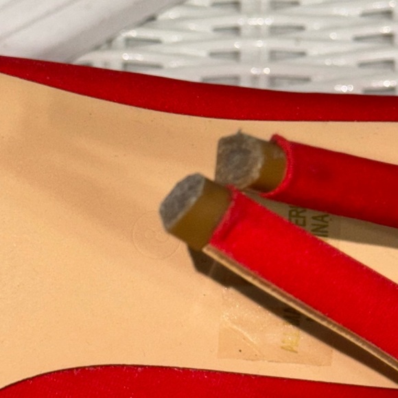 Red Nylon Peep toe booties - Picture 6 of 11